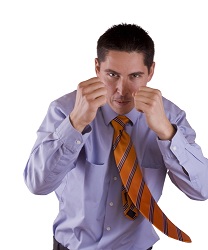 man angry with fists ready to fight